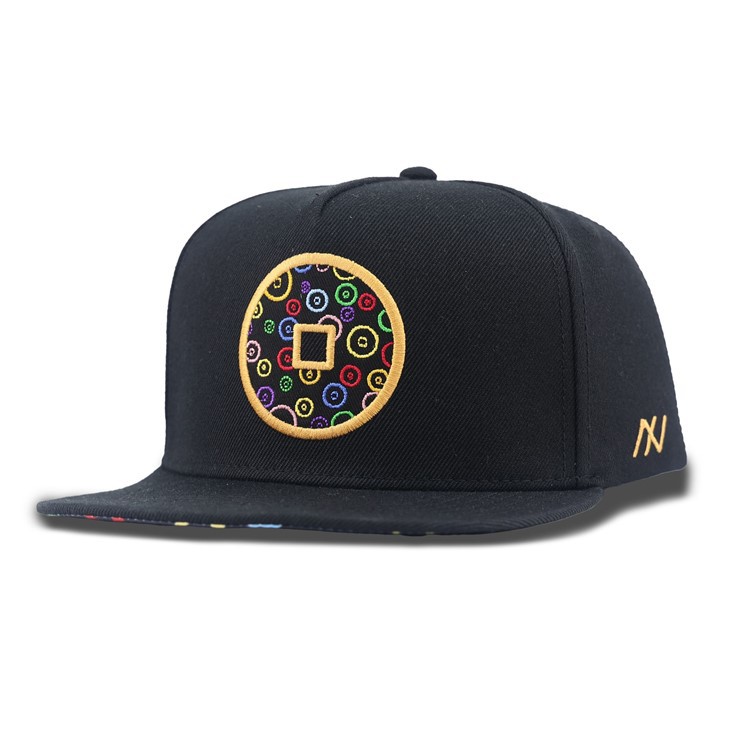 Artistic Copper Coin Pattern Fitted Cap