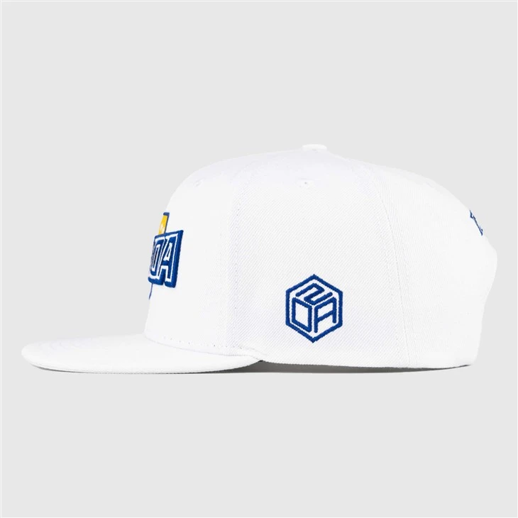 TCAP Custom Fabric White Color Original Letter Caps Buckle 3D Embroidery Hats